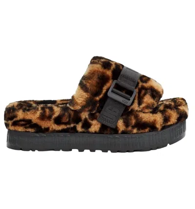 Ugg Women's Fluffita Panther Print Slippers In Butterscotch In Brown