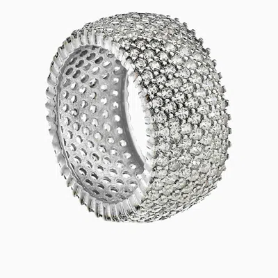 Pori Jewelry Silver 7 Row Micro-pave Eternity Ring