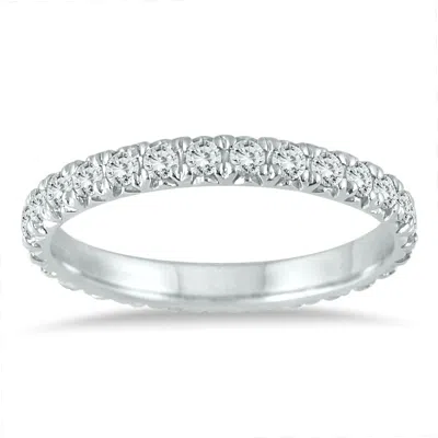 Sselects 1 1/2 Carat Tw Shared Prong Diamond Eternity Band In 10k White Gold