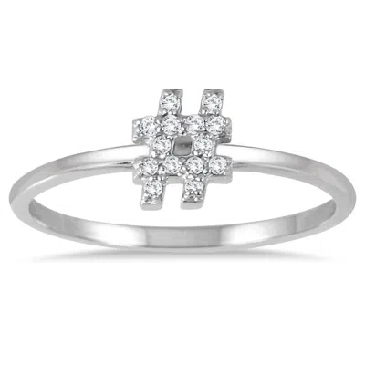 Sselects Stackable Diamond Hashtag Ring In 14k White Gold Ring