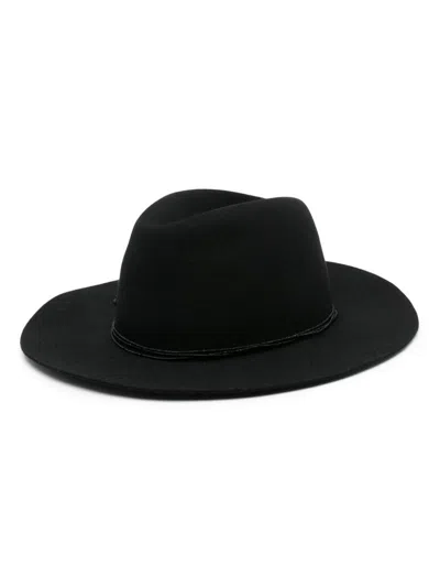 Borsalino Felted Fedora Hat In Black