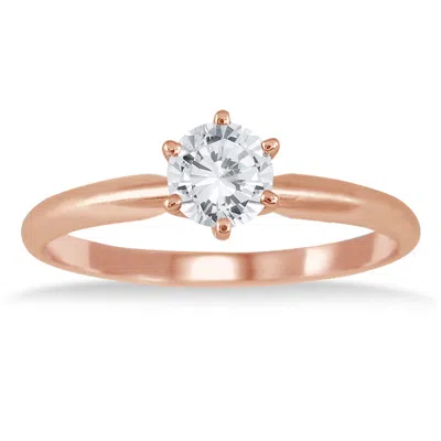 Sselects 1/2 Carat Diamond Solitaire Ring In 14k Rose Gold In Multi