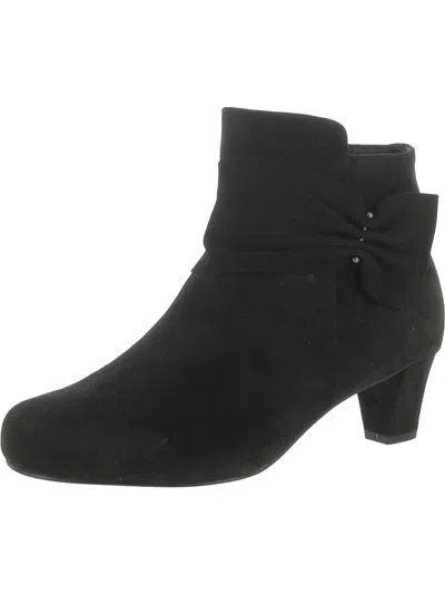 David Tate Cutey Womens Suede Gathered Ankle Boots In Multi