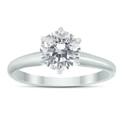 Sselects Premium Quality - 1.25 Carat Diamond Solitaire Ring In 14k White Gold H Color, Si2-si3 Clarity
