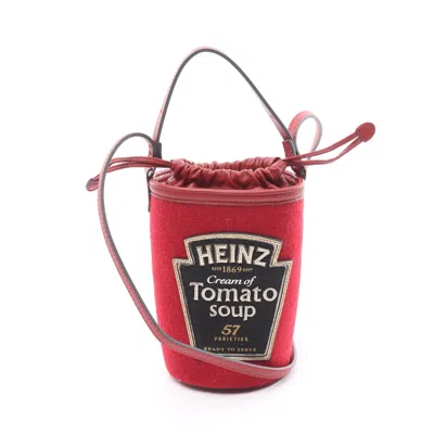 Anya Hindmarch Xbody Heinz Tomato Shoulder Bag Feutre Leather Multicolor 2way