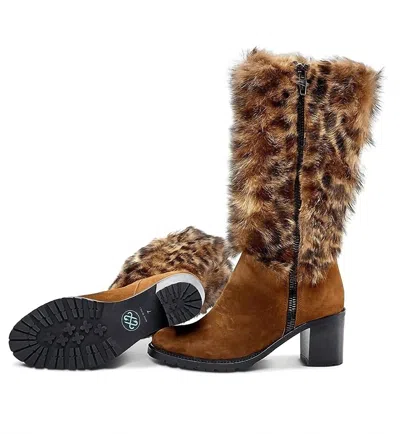 Ross & Snow Rosina Heeled Boots In Leopard In Brown