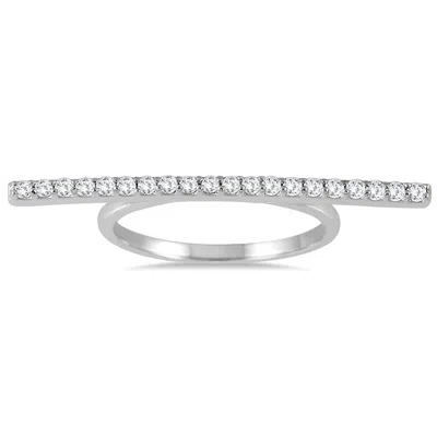 Sselects 1/3 Carat Tw Diamond Bar Ring In 14k White Gold
