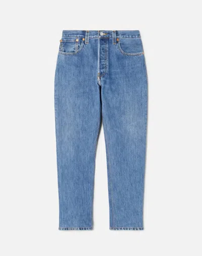 Re/done Women's High Rise Ankle Crop Jeans In Indigo In Blue