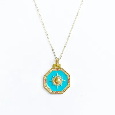 True By Kristy Blue Skies Necklace In Turquoise/gold In Multi