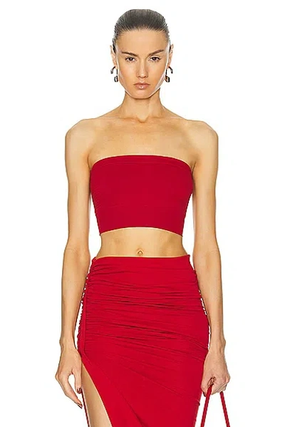 Rick Owens Panelled Bandeau Top In Red