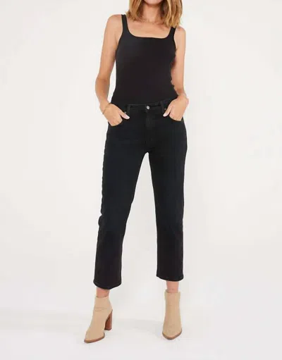 Etica Rae Midrise Straight Leg Jeans In Onyx In Black