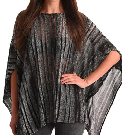 Angel Color Cut-out Poncho In Black In Silver