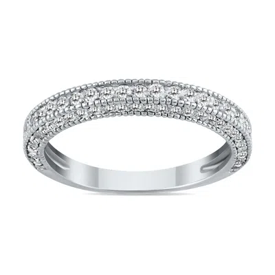 Sselects 1/2 Carat Tw Diamond Wedding Band In 10k White Gold