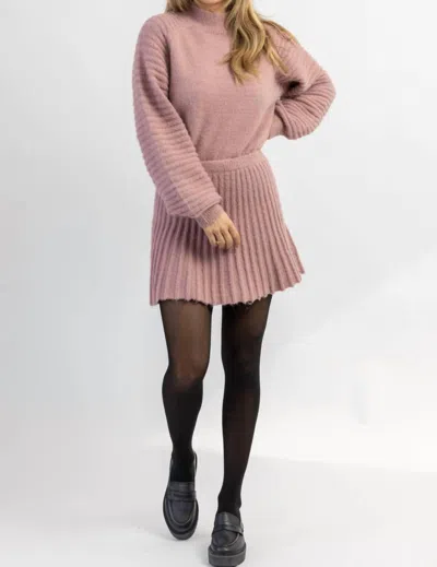 Sofie The Label Manhattan Sweater Skirt Set In Mauve In Pink
