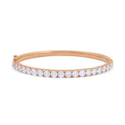 Diana M. Fine Jewelry 18k Rose Gold 4.81 Ct. Tw. Diamond Bangle Bracelet In Silver
