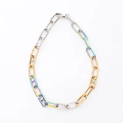 Pre-owned Louis Vuitton Collier Signature Chain Necklace Multicolor