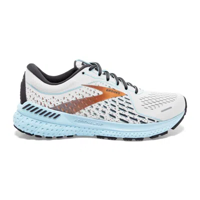 Brooks Women's Adrenaline Gts 21 Running Shoes - B/medium Width In White/alloy/light Blue In Multi
