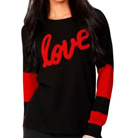 Angel Love Scoop Neck Pullover In Black/fire In Red