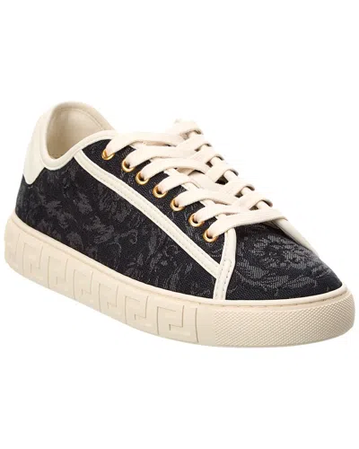 Versace Greca Canvas Sneaker In Black