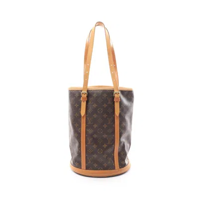 Pre-owned Louis Vuitton Bucket Gm Monogram Shoulder Bag Pvc Leather Brown