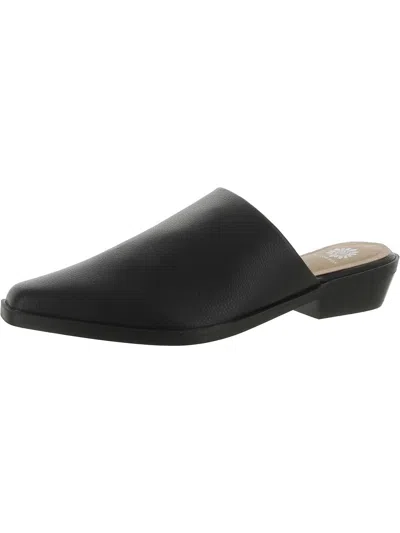 Yellowbox Willard Womens Faux Leather Slip On Mules In Black