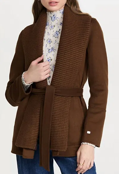 Soia & Kyo Gabby Fitted Wool Coat In Brown