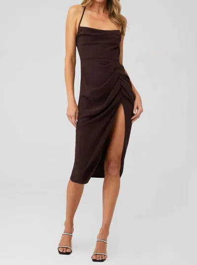 Amanda Uprichard Jasalina Dress In Cocoa In Black