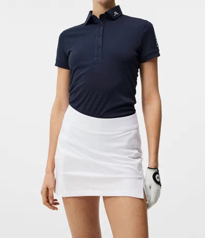 J. Lindeberg Embroidered-logo Polo Top In Blue