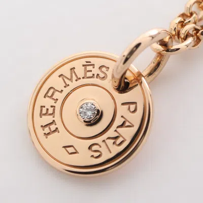 Pre-owned Hermes Gambade Gunbird Crude Cell Necklace K18pg Diamond Gold 1p Diamond