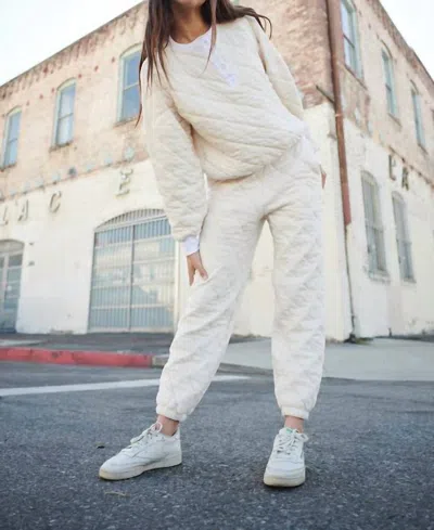 Stateside Quilted Sweatpant In Cream In Beige