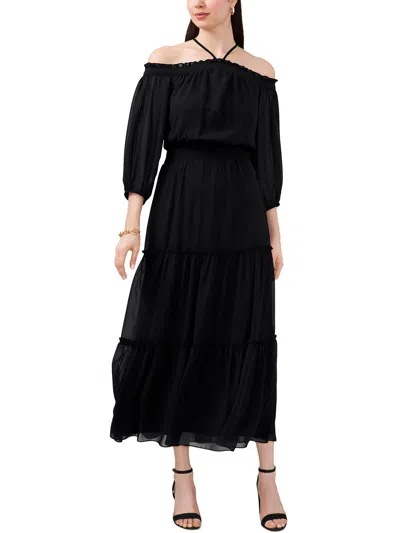 1.state Womens Crepe Cut-out Maxi Dress In Black
