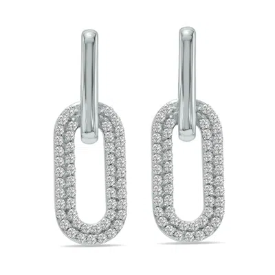 Sselects 1/2 Ctw Lab Grown Diamond Dangling Drop Earrings In 10k White Gold F-g Color, Vs1- Vs2 Clarity
