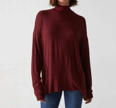 Michael Stars Ryan Mock Neck Top In Boysenberry In Red