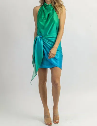 Luxxel South Beach Mini Dress In Multi-blue