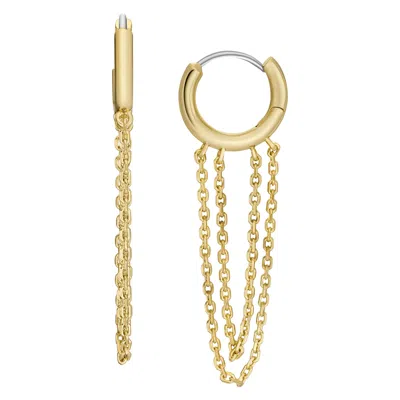 Fossil Women's Ear Party Gold-tone Brass Hoop Earrings