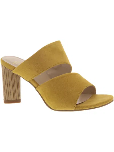 Beacon Landon Womens Microsuede Slides Heel Sandals In Yellow