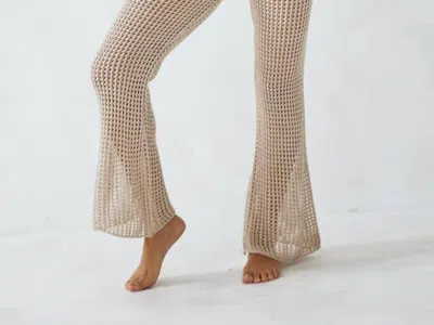 Blanco By Nature Eliza Crochet Pants In Beige