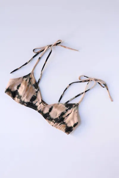 Ulla Johnson Zena Bikini Top In Desert Palm Tie Dye In Brown