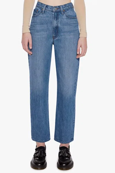 Mother High Waisted Double Stack Ankle Jean In Blue