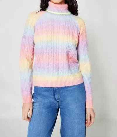 Manoush Rainbow Sweater In Pastel In White