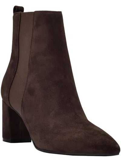 Calvin Klein Feli Womens Suede Dressy Chelsea Boots In Brown