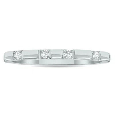Sselects Women's 1/10 Carat Tw Thin Diamond Wedding Or Fashion Band In 10k White Gold