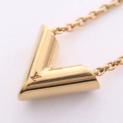 Pre-owned Louis Vuitton Essential V Necklace Gp Gold