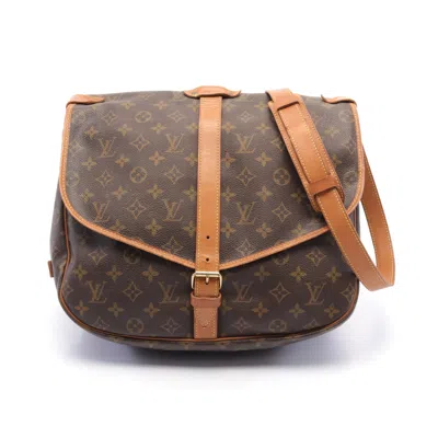 Pre-owned Louis Vuitton Saumur 35 Monogram Shoulder Bag Pvc Leather Brown