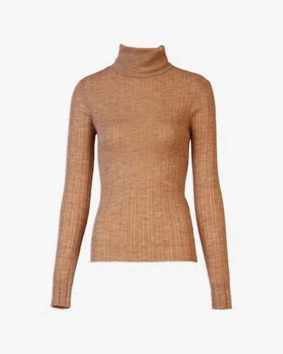 Tanya Taylor Kayden Knit Top In Toffee Heather In Multi