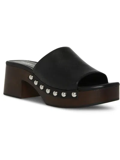 Madden Girl Hilly Womens Faux Leather Studded Platform Sandals In Black