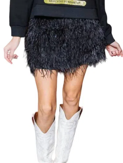 Queen Of Sparkles Black Feather Skirt