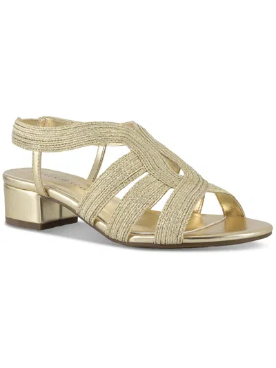 Karen Scott Nathena Womens Glitter Slingback Strappy Sandals In Gold