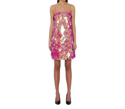 Rotate Birger Christensen Sequins Mini Slip Dress In Pink Glo