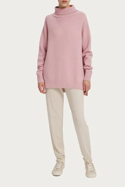 Gentle Herd Funnel-neck Cashmere Sweater In Ash Rose In Pink